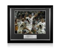 Foto autografata da Martin Johnson: fischio finale. Cornice di lusso