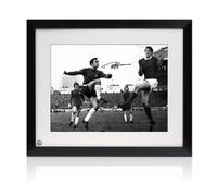 Foto autografata da Ron Harris: Chelsea vs Man Utd. Incorniciato