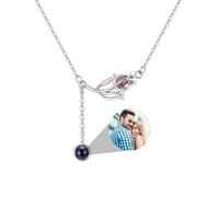 Foto Collana Personalizzata Collana Con Immagine Dentro 925 Sterling Silver Proiezione Pendant Collana Immagine Collana Gioielli Regali Per Mamma/Ragazza/Ragazze/Compleanno/Natale