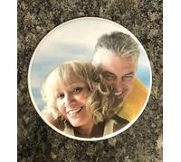 Foto commemorativa rotonda in ceramica personalizzata da 12,7 cm per lapide - Cornice per lapide impermeabile, ritratto funebre personalizzato, cammeo in porcellana per tomba