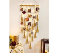 Foto da appendere, porta foto con 30 clip per la parete della camera da letto, organizer per foto collage da parete con catena luminosa a LED, decorazione della stanza, regali per ragazze (giallo)