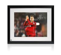 Foto del Liverpool autografata da Roberto Firmino. Incorniciato