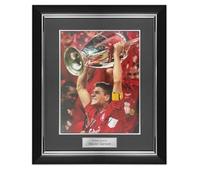 Foto del Liverpool autografata da Steven Gerrard. Cornice di lusso.