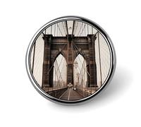 Foto del ponte di Brooklyn Distintivo rotondo carino smalto spilla personalizzata abbigliamento decorazione unisex porta badge cappelli borse camicie Decor