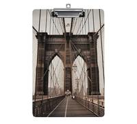 Foto del ponte di Brooklyn, tavoletta portablocco in acrilico carino alla moda, decorativo, 31,8 x 21,6 cm, formato A4, clip in acrilico per classe, insegnanti, forniture per ufficio