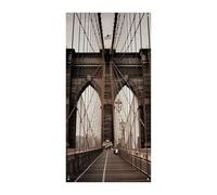 Foto di Brooklyn Bridge Copertura per porta Banner 90x180cm Festone Festone Stagionale Cartello di Benvenuto Decorazione Verticale Porta Appeso Per Portico Ingresso Giardino Decor