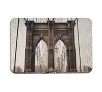 Foto di Brooklyn Bridge Diatomom fango, tappetino da bagno assorbe umidità e sporco, zerbino con retro in gomma antiscivolo, adatto sotto la porta, per pavimento del bagno, vasca, doccia, lavandino