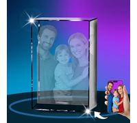 Foto di cristallo 3D personalizzata, regalo personalizzato con la tua foto, ricordo dell'animale domestico personalizzato, regali commemorativi dei membri della famiglia dell'immagine di cristallo