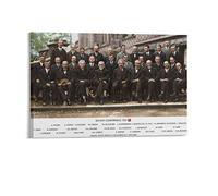 Foto di gruppo della Quinta Conferenza di Fisica Solvay nel 1927 - Quadro decorativo su tela, per soggiorno, camera da letto, 40 x 60 cm