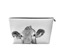 Foto di mucca in bianco e nero, Borsa da toilette Borsa per trucco Borsa per cosmetici Borsa da toilette da viaggio portatile