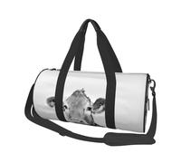 Foto di mucca in bianco e nero, Borsone da viaggio di grande capacità Borsa rotonda Borsa da viaggio sportiva Borsa da viaggio Borsa da fitness
