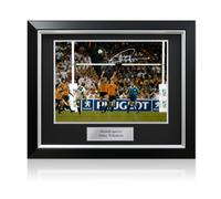Foto di rugby autografata da Jonny Wilkinson: il drop-kick. Cornice deluxe