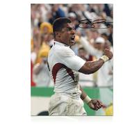 Foto di rugby dell'Inghilterra autografata da Jason Robinson: celebrazione