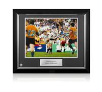 Foto di rugby firmata da Jonny Wilkinson: momento di gloria. Cornice deluxe