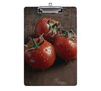Foto di tre pomodori portablocco standard A4 formato lettera con clip a basso profilo, in acrilico, portablocco decorativo per infermieri, lavoro, ufficio, 31 x 21 cm