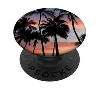 Foto di vacanza palme al tramonto sulla spiaggia PopSockets PopGrip Adesivo