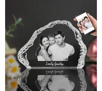 Foto in cristallo 3D, portafoto in cristallo personalizzato, incisione personalizzata con foto regalo, regali personalizzati per anniversari, compleanni e nozze per amici di famiglia