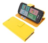 foto-kontor Custodia a Libro Compatibile con Brondi Amico Smartphone + Cover di Colore Giallo