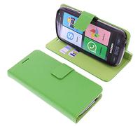 foto-kontor Custodia a Libro Compatibile con Brondi Amico Smartphone + Cover di Colore Verde