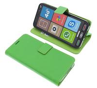 foto-kontor Custodia a Libro Compatibile con Brondi Amico Smartphone S Nero Cover di Colore Verde
