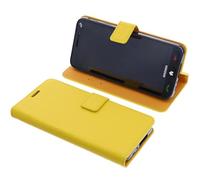 foto-kontor Custodia compatibile con Brondi Amico Vero 4G Book Style Case Cover Smartphone protettiva Portafoglio per cellulare Cover a libro Supporto per telefono giallo