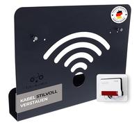 foto-kontor Supporto da parete compatibile con AVM FRITZBox Modem Router con gestione dei cavi 7690 7590 7590 AX 6660 Cable 7530 5530 6850 6660 6890 7490, nero