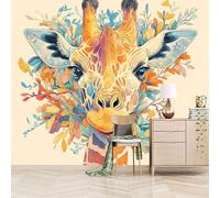 Foto Murale 3d Carta Da Parati Autoadesiva Murale 150x105 cm Dipingere A Colori La Giraffa - Non Tessuto - Animale Rimovibile senza Segni - Per Camera da Letto e Soggiorno