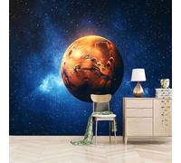 Foto Murale 3d Carta Da Parati Autoadesiva Murale 250x175 cm Il Pianeta Fantascientifico Marte-Non Tessuto-L'universo Misterioso E Magnifico Rimovibile senza Segni-Per Camera da Letto e Soggiorno