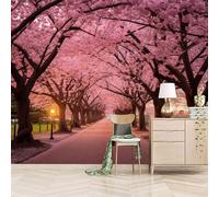 Foto Murale 3d Carta Da Parati Autoadesiva Murale 250x175 cm Sotto I Ciliegi - Non Tessuto - Scenario Naturale Rimovibile senza Segni - Per Camera da Letto e Soggiorno