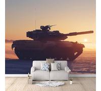 Foto Murale 3d Carta Da Parati Autoadesiva Murale 300x210 cm I Carri Armati Sono Fermi Nella Neve - Non Tessuto - Forza Militare Rimovibile senza Segni - Per Camera da Letto e Soggiorno
