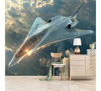 Foto Murale 3d Carta Da Parati Autoadesiva Murale 300x256 cm Futuro Aereo Da Combattimento - Non Tessuto - Stile Punk Rimovibile senza Segni - Per Camera da Letto e Soggiorno