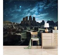 Foto Murale 3d Carta Da Parati Autoadesiva Murale 366x256 cm Antiche Rovine Nel Cielo Stellato - Non Tessuto - Tracce Storiche Rimovibile senza Segni - Per Camera da Letto e Soggiorno