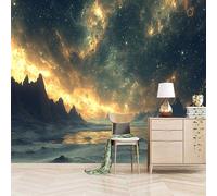Foto Murale 3d Carta Da Parati Autoadesiva Murale 366x256 cm Canyon Del Deserto Sotto Il Cielo Stellato - Non Tessuto - Scenario Naturale Rimovibile senza Segni - Per Camera da Letto e Soggiorno