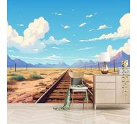 Foto Murale 3d Carta Da Parati Autoadesiva Murale 366x256 cm Cielo Azzurro E Montagne Di Nuvole Bianche - Non Tessuto - Stile Anime Fresco Rimovibile senza Segni - Per Camera da Letto e Soggiorno