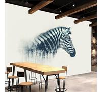 Foto Murale 3d Carta Da Parati Autoadesiva Murale 366x256 cm Dipinto Artistico Di Zebra - Non Tessuto - Animale Rimovibile senza Segni - Per Camera da Letto e Soggiorno