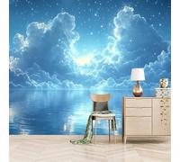 Foto Murale 3d Carta Da Parati Autoadesiva Murale 366x256 cm Mare, Cielo Azzurro E Stelle - Non Tessuto - Scenario Naturale Da Sogno Rimovibile senza Segni - Per Camera da Letto e Soggiorno