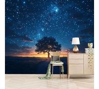 Foto Murale 3d Carta Da Parati Autoadesiva Murale 500x280 cm Scena Notturna Cielo Stellato Galassia - Non Tessuto - Scenario Naturale Rimovibile senza Segni - Per Camera da Letto e Soggiorno