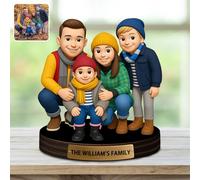 Foto personalizzata 3D Cartoon Style Desk Decor Photo Frame Sign Plaque, Personalzied Cartone animato ritratto cornice per coppia matrimonio famiglia anniversario regali di compleanno
