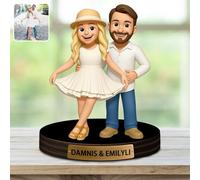 Foto personalizzata Cartoon Style Desk Decor Photo Frame Sign Plaque, Personalzied Cartone animato ritratto cornice per coppia matrimonio famiglia anniversario regali di compleanno