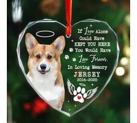 Foto personalizzata in Loving Memory of Pet Glass Ornament Christmas 2025, If Love Alone Could Have Kept You Here Decorazioni per albero di Natale per la perdita di cani da compagnia, ornamento