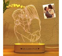 Foto personalizzata personalizzata Lampada 3D Incisione di foto Testo personalizzato Lampada 3D LED Luce notturna con la tua foto e testo Per bambini Matrimonio Migliori regali (Foto di tre persone)