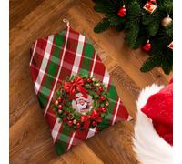 Foto Personalizzata Tartan Ghirlanda Babbo Natale Sacco - Collant Alternativo