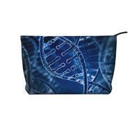 Foto stampata della catena del DNA, Borsa per cosmetici in velluto a coste Borsa per il trucco Borsa da viaggio portatile