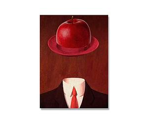 Foto su tela Surrealismo Rene Magritte Poster Red Wall Art Poster e stampe Immagini a parete per soggiorno Arredamento camera da letto 50x70cm Senza cornice