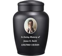 Foto Urne Personalizzate per Ceneri Umane Personalizzabili in Acciaio Inox Conserve Cremazione Urne Grande Fino A 170 Libbre Cremazione Ritratto Urna per Ceneri Urna per Uomo Donna