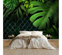 Foto Wallpaper 3D Giungla Piante Maglia Foglie Grande Murale 400x280 cm Carta da Parati Decorazione della Parete Soggiorno Camera da Letto Carta da Parati Muro, Verde