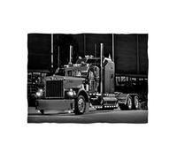 fotobar!style Coperta in pile, ca. 180 x 135 cm, motivo del calendario Kenworth W900A EXTHD, in bianco e nero