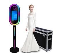 Fotobooth portatile a specchio magico con touch screen da 15,6 pollici con illuminazione RGB e custodia per selfie Photo Booth per eventi di festa di nozze
