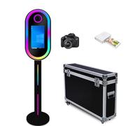 Fotobooth portatile a specchio magico con touch screen da 15,6 pollici con illuminazione RGB e custodia per selfie Photo Booth per eventi di festa di nozze