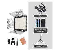 Fotocamera 3200k-5500K Luce video a LED opzionale con adattatore di alimentazione CA + KIT batteria NP770 Per la fotografia in studio(Kit 12)